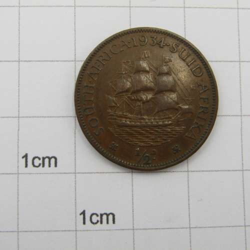 South Africa 1934 half penny XF