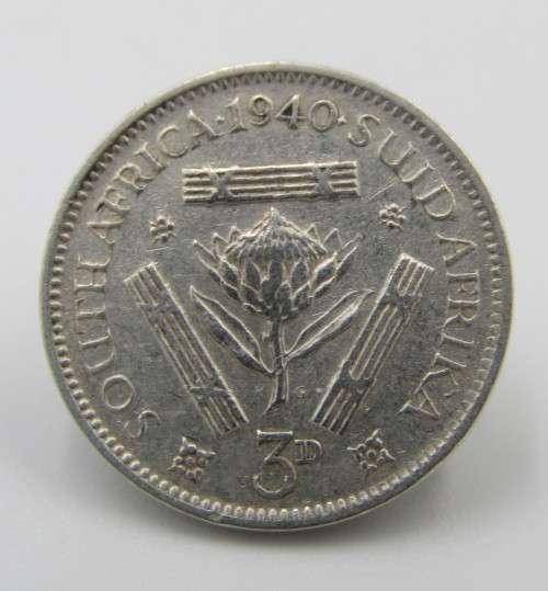 South Africa 1940 tickey 3d error star touching 0 of 1940