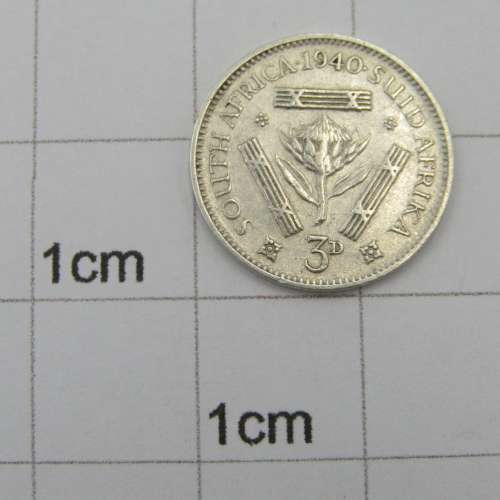 South Africa 1940 tickey 3d error star touching 0 of 1940
