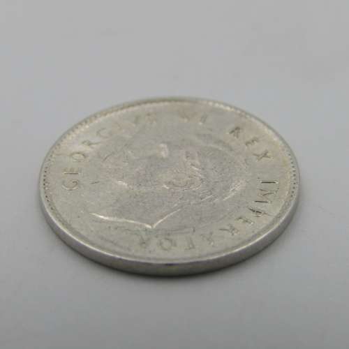 South Africa 1938 tickey 3d AU with mint lustre