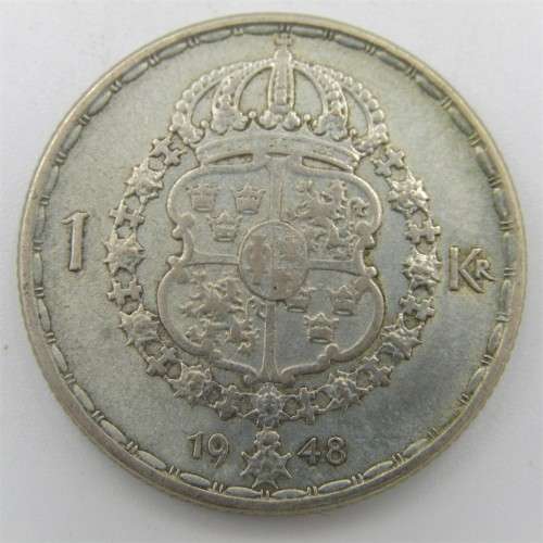 Sweden silver 1948 Kronor VF