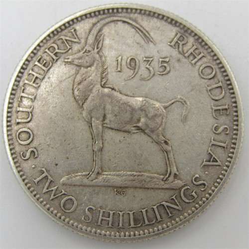 Southern Rhodesia 1935 Two Shillings XF - silver