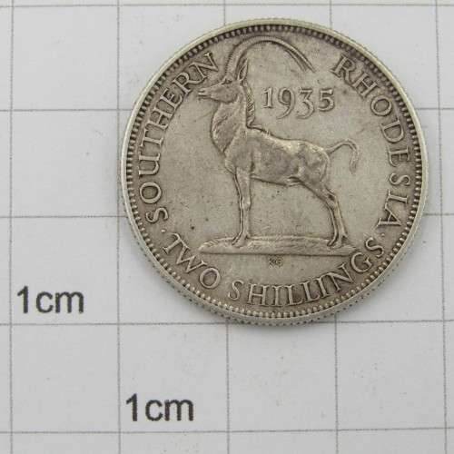Southern Rhodesia 1935 Two Shillings XF - silver