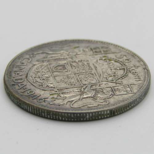 Canada 1946 silver 50 cent - hoof just touching 6 - XF+
