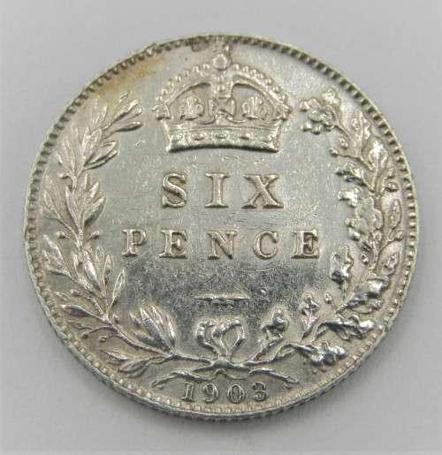 Great Britain 1903 sixpence 6d AU+