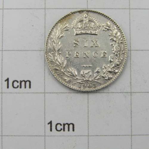 Great Britain 1903 sixpence 6d AU+