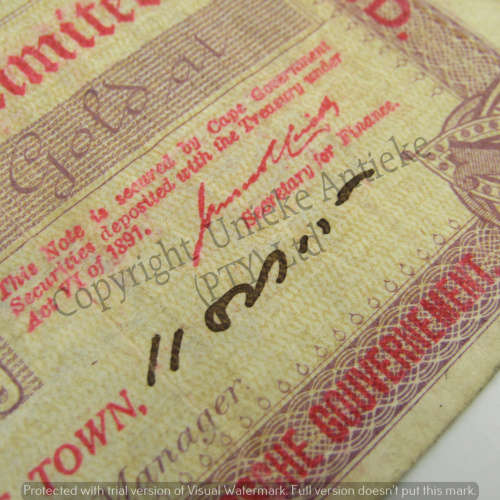 Pre Reservebank Cape Uniform Bank - Standard Bank Note One pound