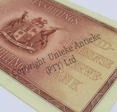 MH de Kock 1st Issue Ten shillings banknote