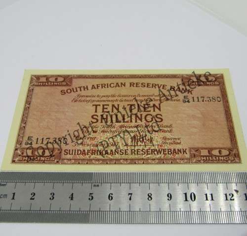 MH de Kock 1st Issue Ten shillings banknote