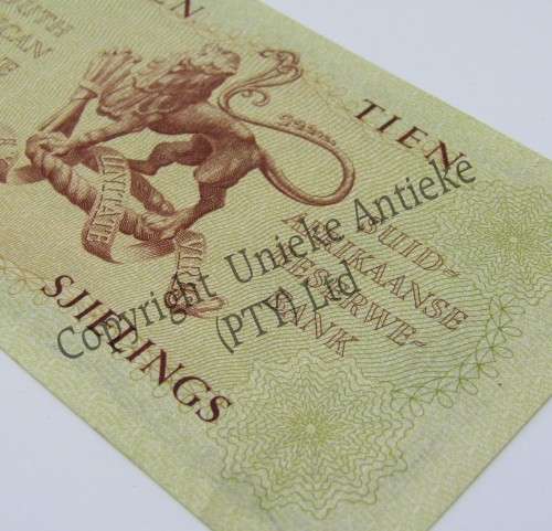1956 MH de Kock Ten shillings banknote