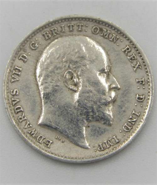 Great Britain Edward 7 silver 3d 1902 XF