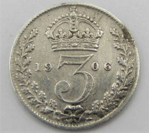 Great Britain 1906 Edward 7 three pence 3d