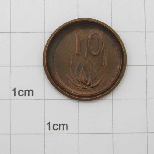 South Africa 1965 Ten cent struck on 2 cent planchet