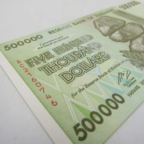 Zimbabwe Uncirculated set of 3 banknotes with consecutive numbers - $500 000 Harare 2008
