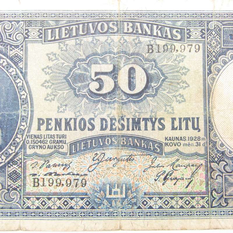 Lithuania 50 Lito 1928 a VF