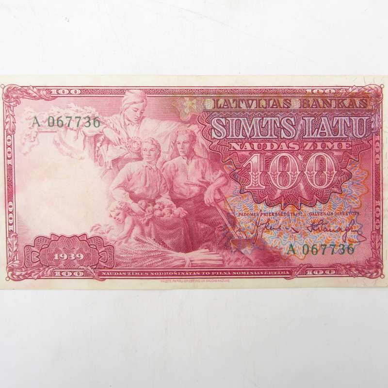 Latvia 100 Latu 1939 AU