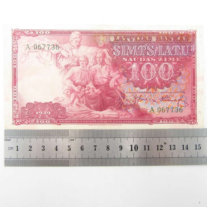 Latvia 100 Latu 1939 AU