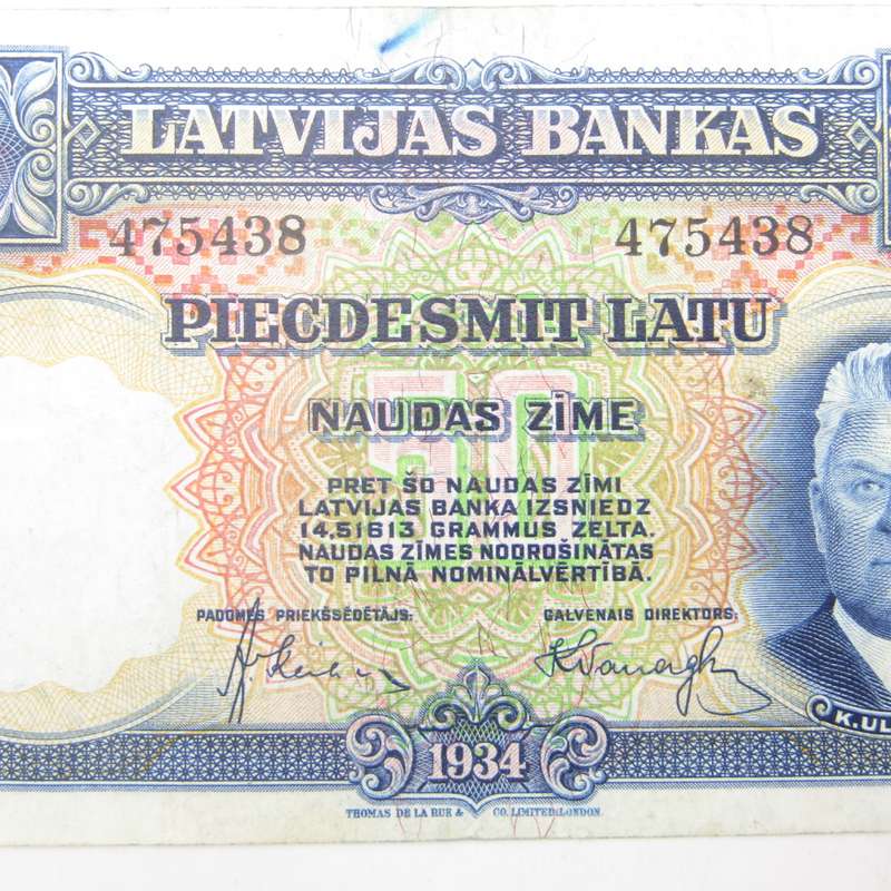 Latvia 1934 banknote XF 50 Latu
