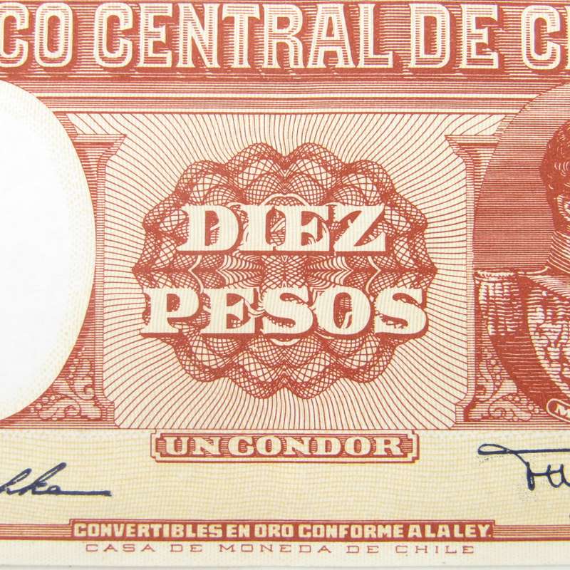 Chile 10 Pesos banknote (1 Condor) Maschke & Herrera - 2 variations AU+ and UNC