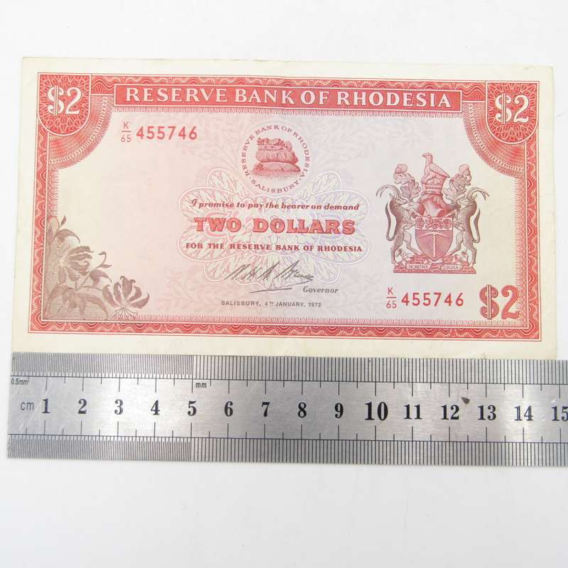 Rhodesia Two dollars 4 Jan 1972 VF+