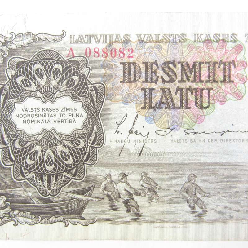 Latvia 1937 Ten Latu VF+