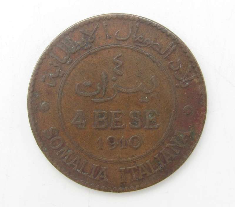 1910 Italian Somaliland 4 Bese