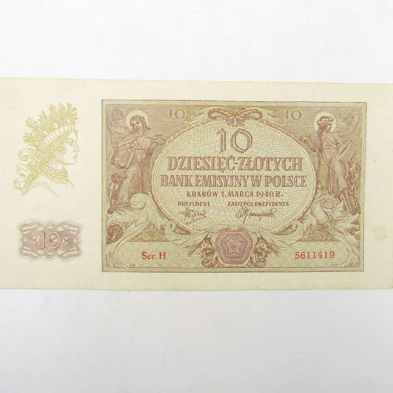 Poland 1940 Ten ZLOTYCH VF+
