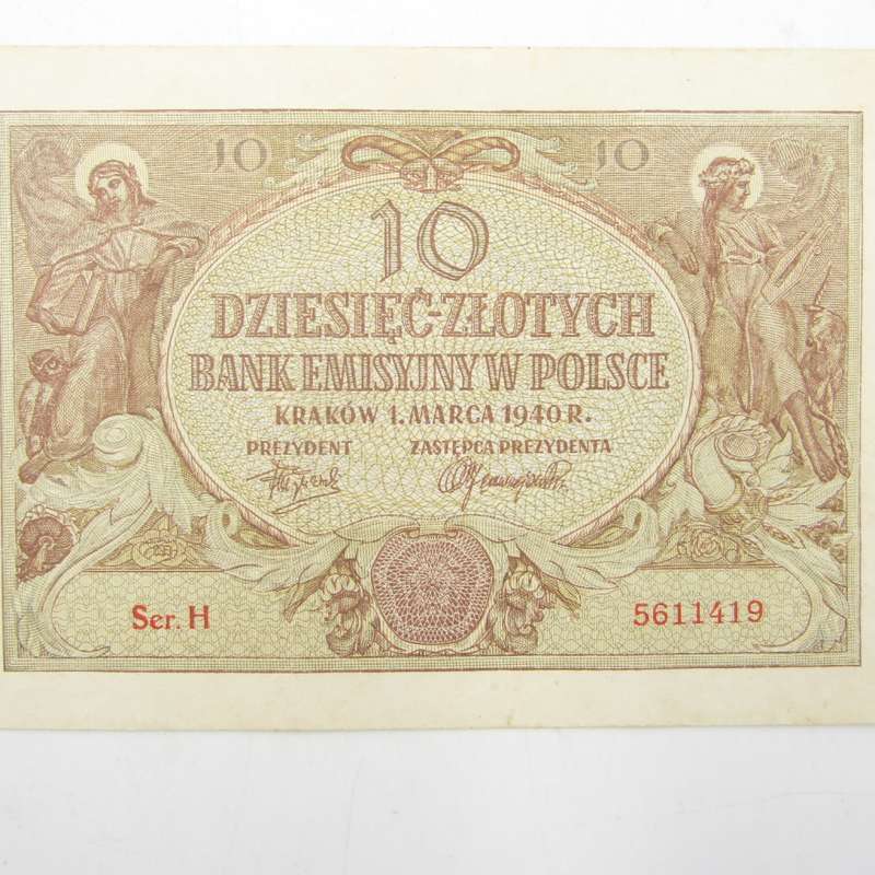 Poland 1940 Ten ZLOTYCH VF+