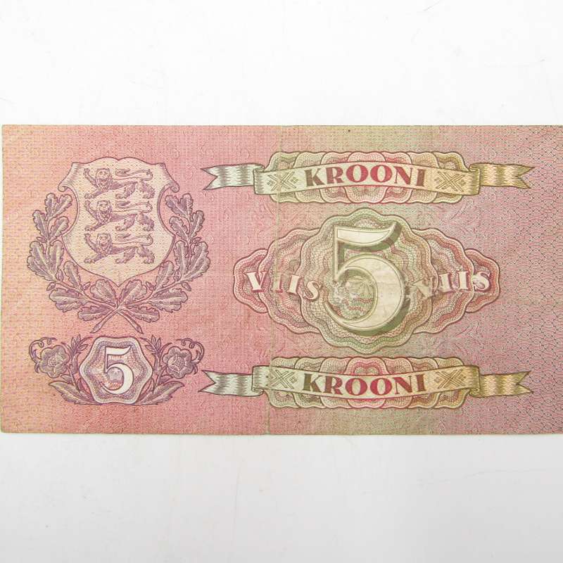 Estonia 5 Krooni banknote 1929 (pin hole & fold)