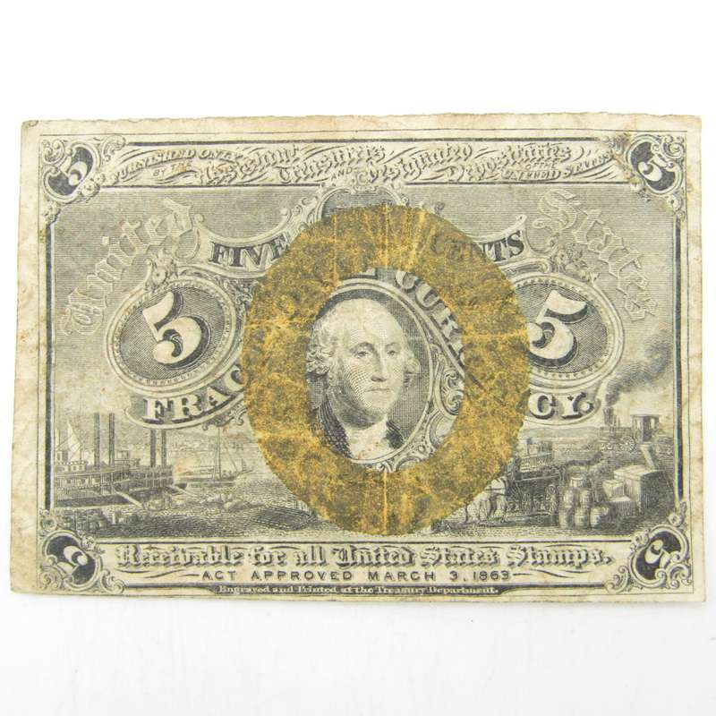 US postal currency note 1863 - 5 cents