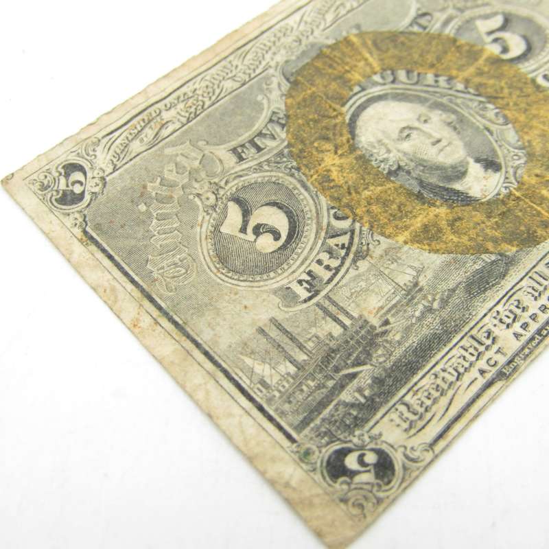 US postal currency note 1863 - 5 cents