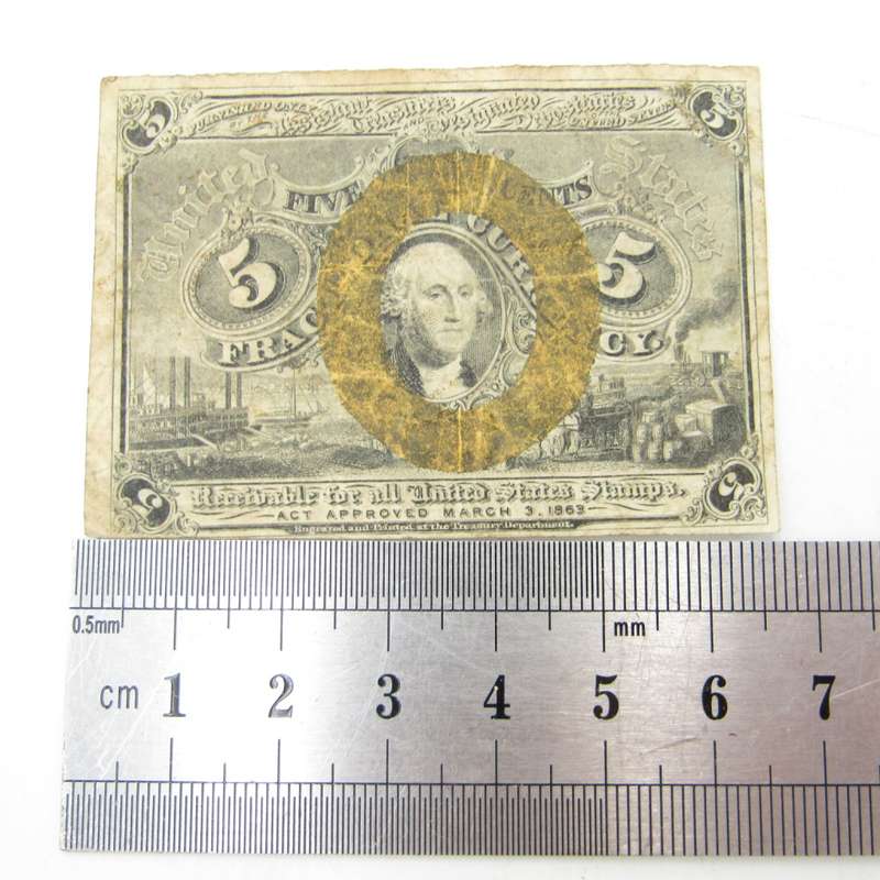 US postal currency note 1863 - 5 cents