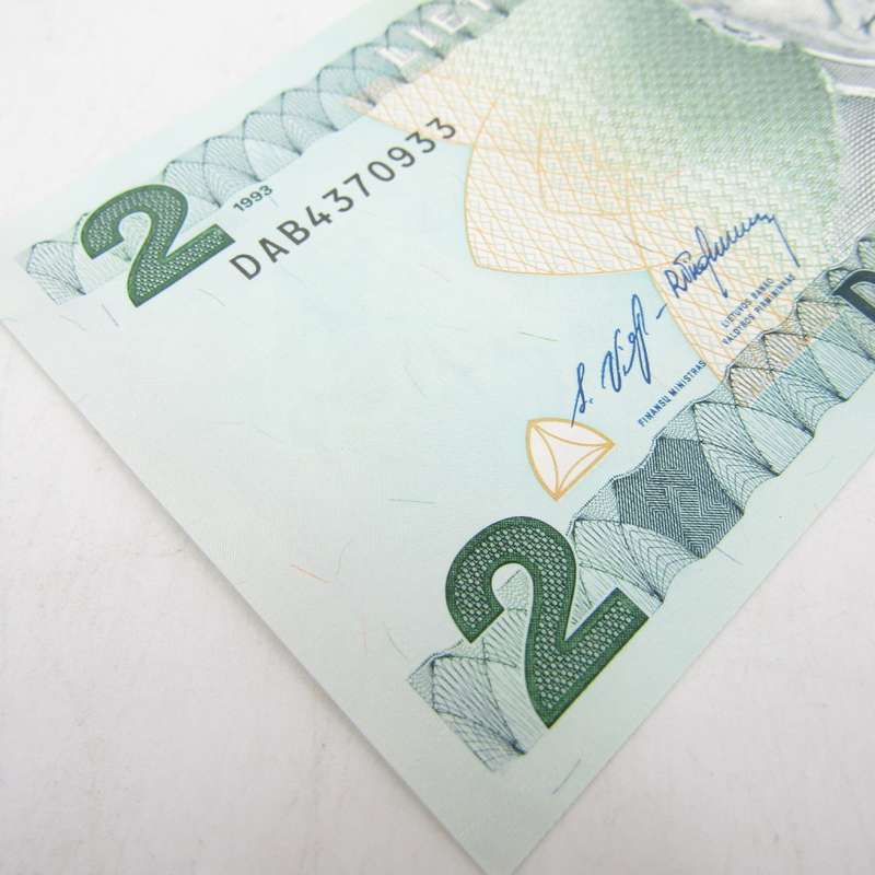 Lithuania 1993 banknote 2 litai uncirculated