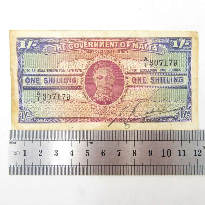Malta One shilling banknote 1943