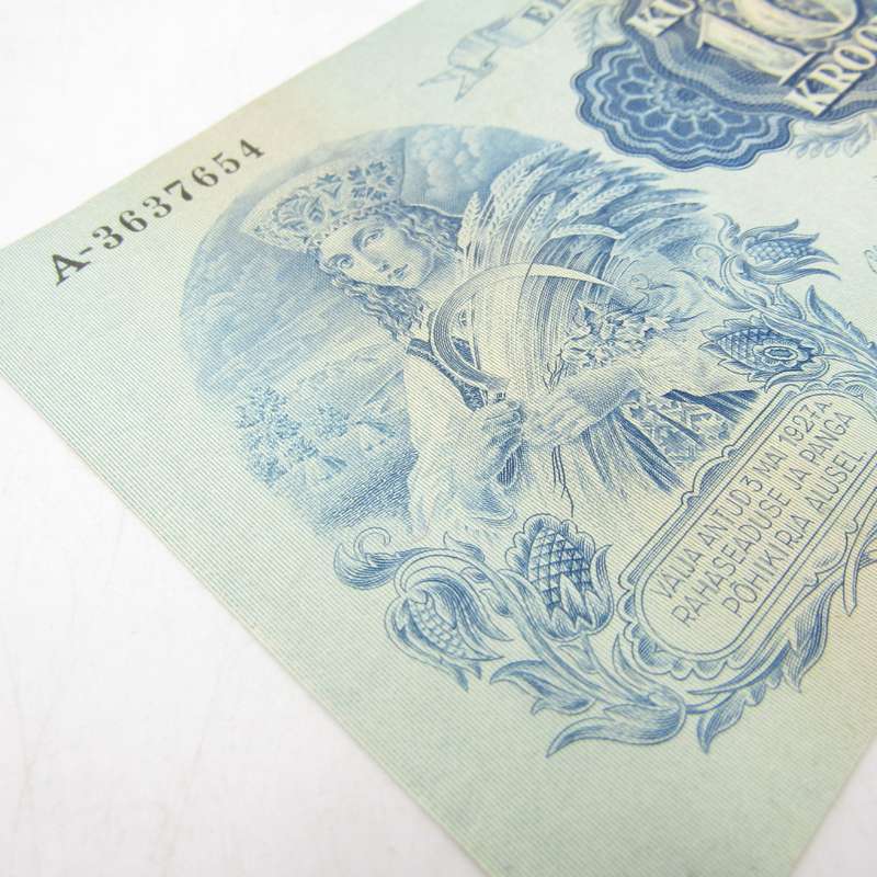Estonia 1937 AU+ (UNC with slight fold) 10 Krooni
