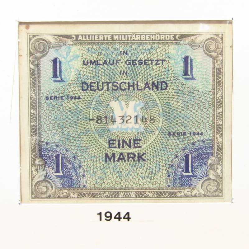 Allied Occupation of Germany - Lot of 3 banknotes in display