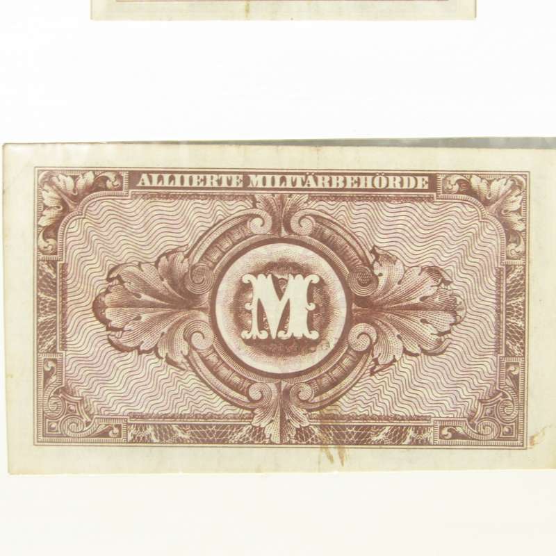 Allied Occupation of Germany - Lot of 3 banknotes in display