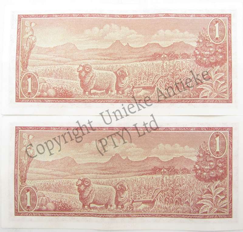 TW de Jongh lot of 9 x R1 banknotes in sequence - 3rd issue
