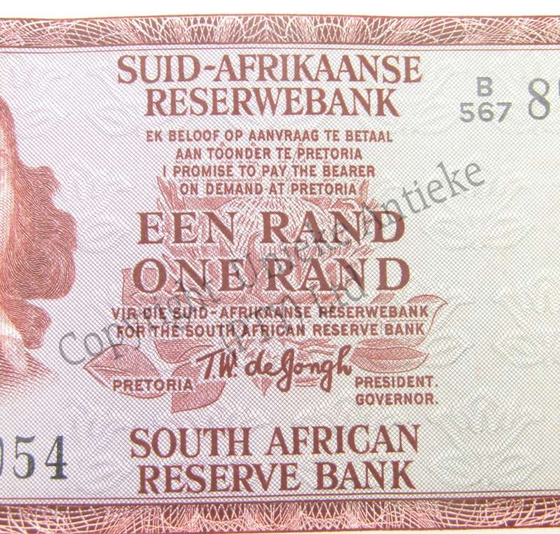 TW de Jongh lot of 9 x R1 banknotes in sequence - 3rd issue
