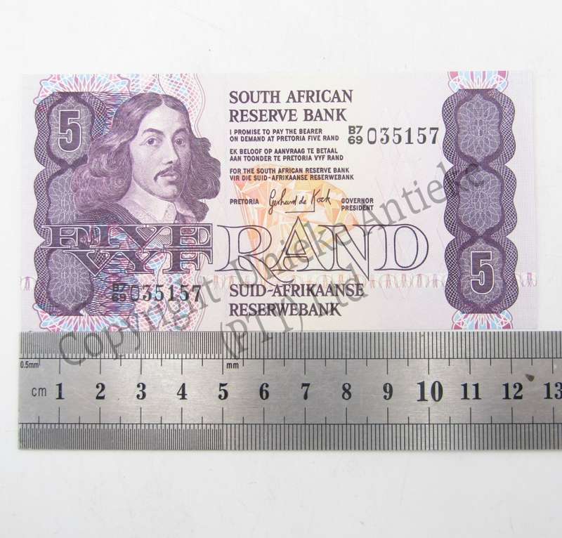 GPC de Kock 3rd Issue lot of 6 uncirculated R5 notes in sequence