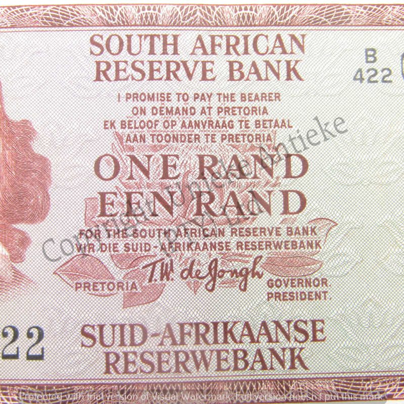 Lot of 7 x 1975 TW de Jong R1 banknotes with consecutive numbers