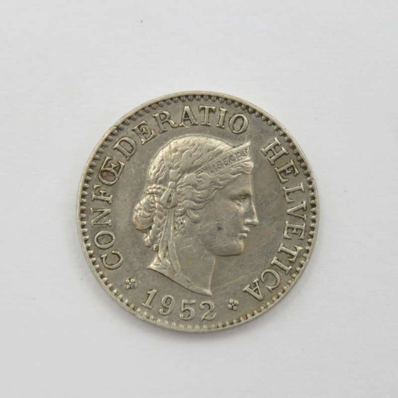 Switzerland 1952 Ten rapper (error on 2 of 1952)