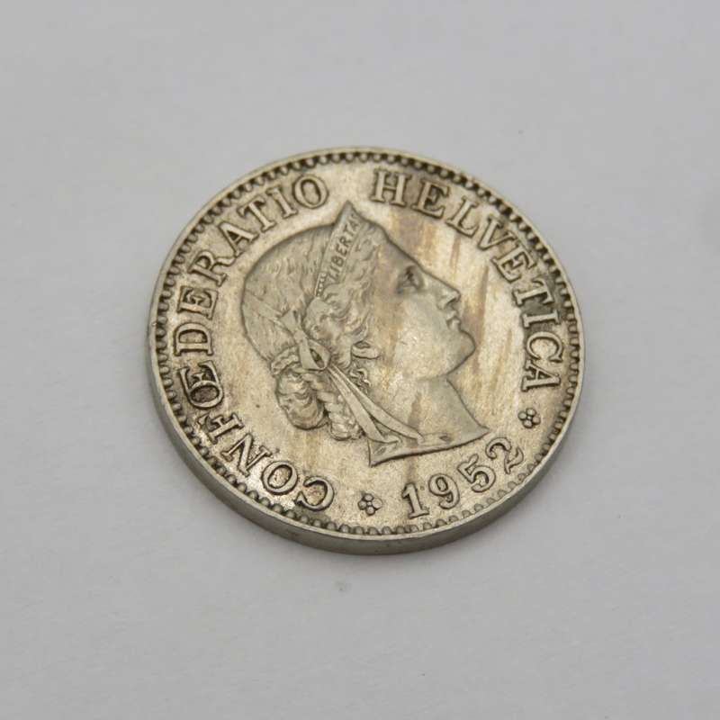 Switzerland 1952 Ten rapper (error on 2 of 1952)