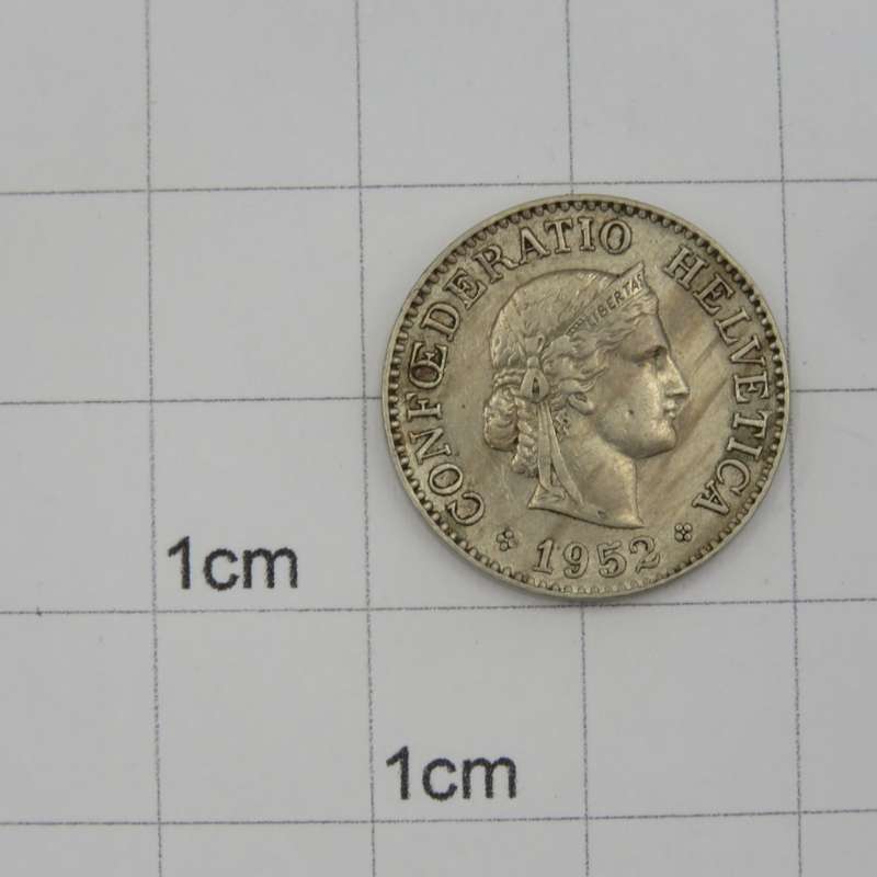 Switzerland 1952 Ten rapper (error on 2 of 1952)