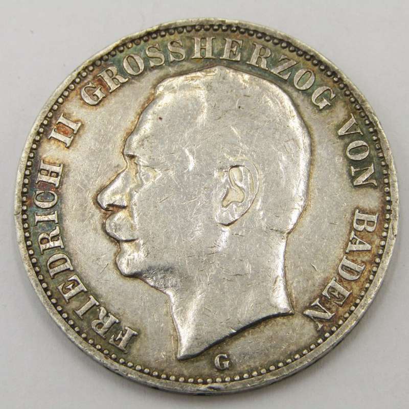 German Reich 1909 Drei Mark G - Baden XF
