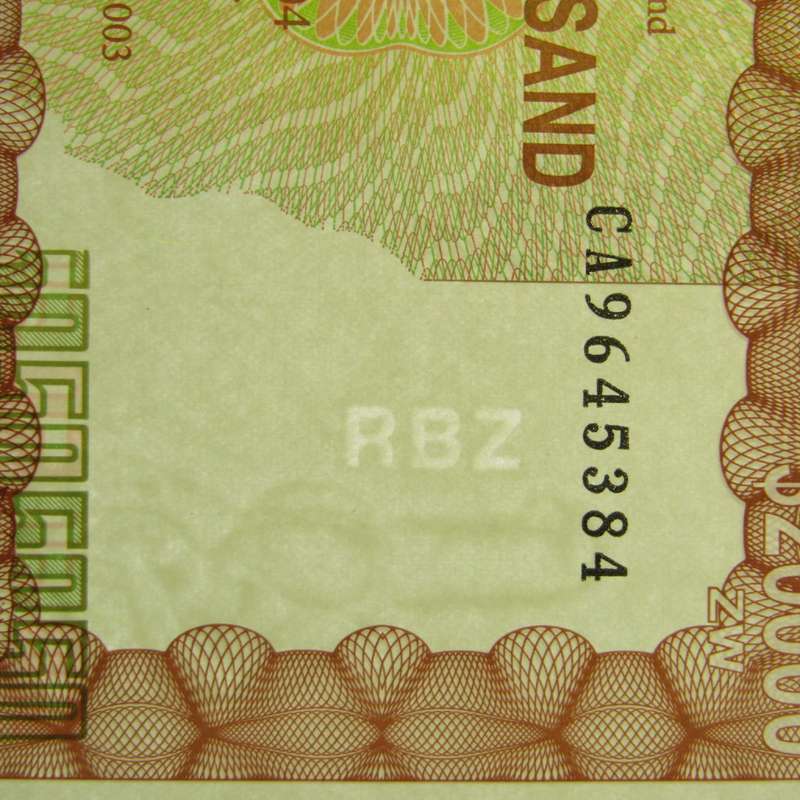 Uncirculated Pair of Zimbabwe bearer cheques $20 000 consecutive numbers