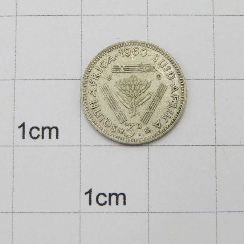 1960 SA Union 3d tickey - XF - mintage 18004