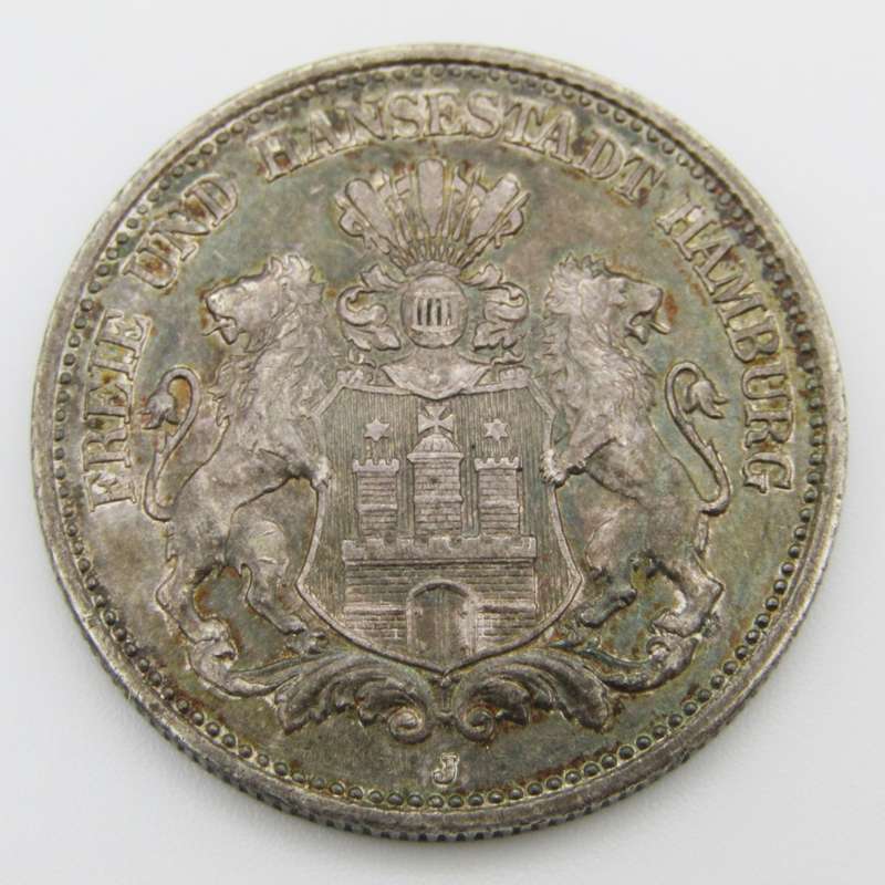 Hamburg 1899 Zwei mark AU+ or better