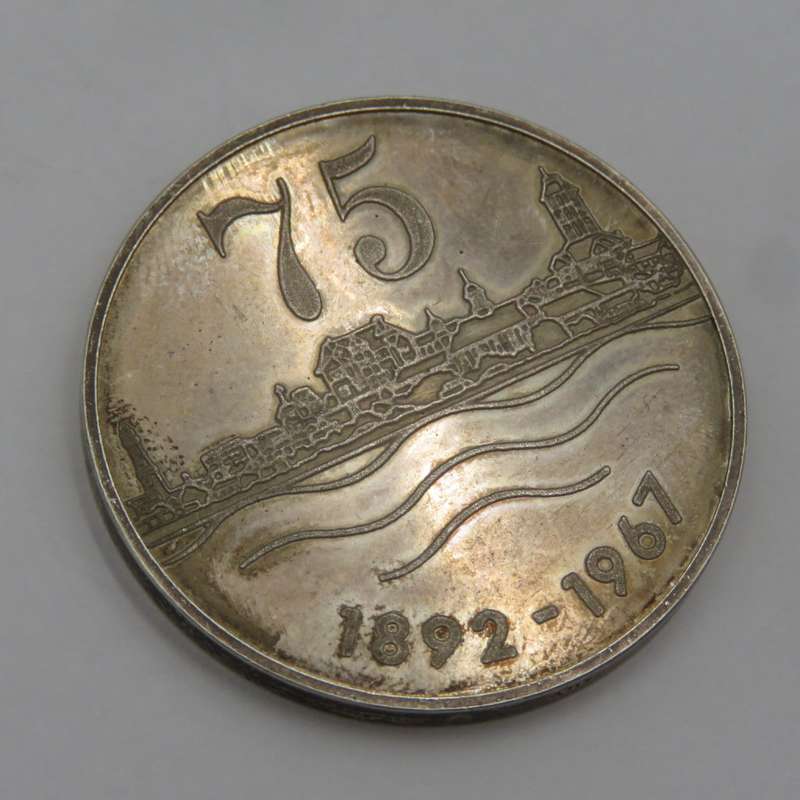 1892-1967 Swakopmund SWA 75 years silver commemorative medallion - 21.7g