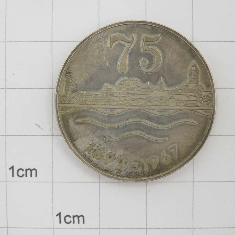 1892-1967 Swakopmund SWA 75 years silver commemorative medallion - 21.7g